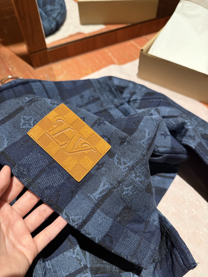 NIGO Louis Vuitton Monogram Tartan Denim Overshirt #nigo334103