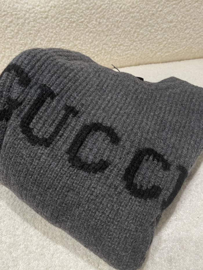 NIGO Gucci Wool Cashmere Rib Knit Sweater in Dark Grey and Black #nigo332663