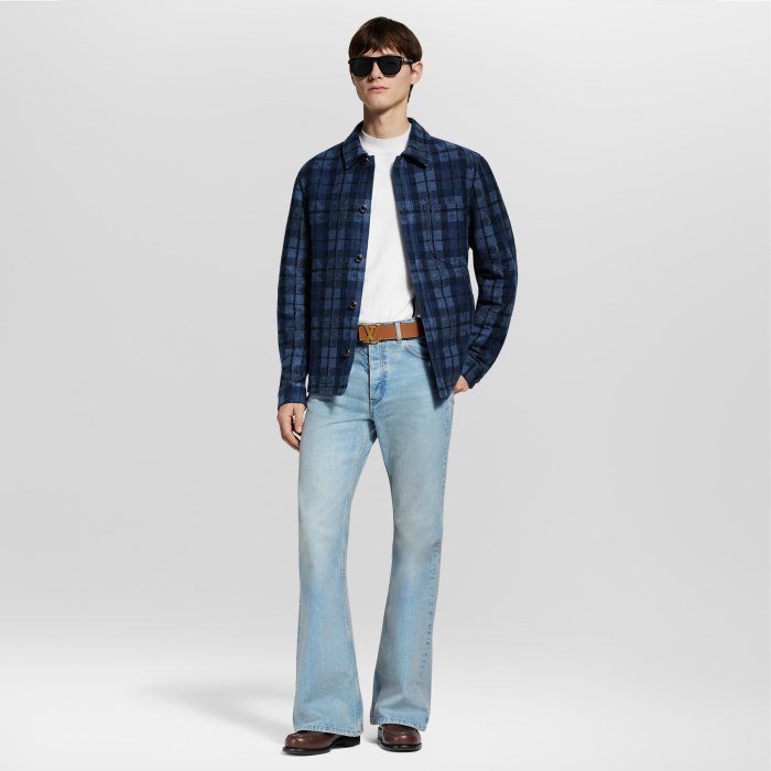 NIGO Louis Vuitton Monogram Tartan Denim Overshirt #nigo334103