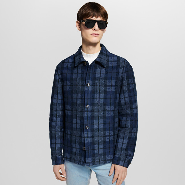 NIGO Louis Vuitton Monogram Tartan Denim Overshirt #nigo334103