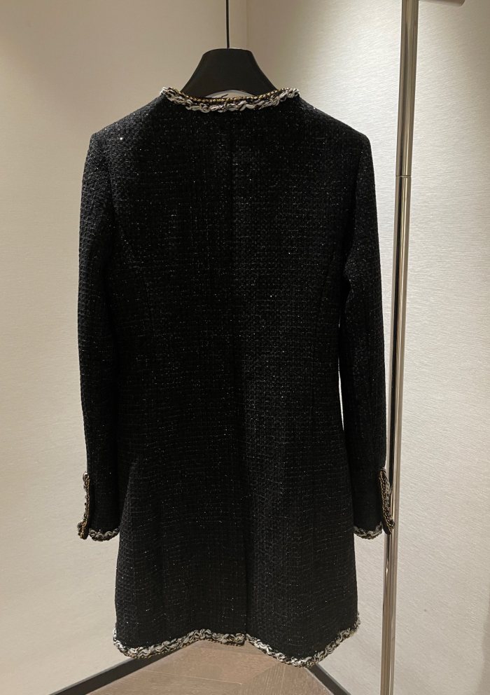 NIGO Chanel Four-pocket Long Coat in Fine Shiny Tweed #nigo334124