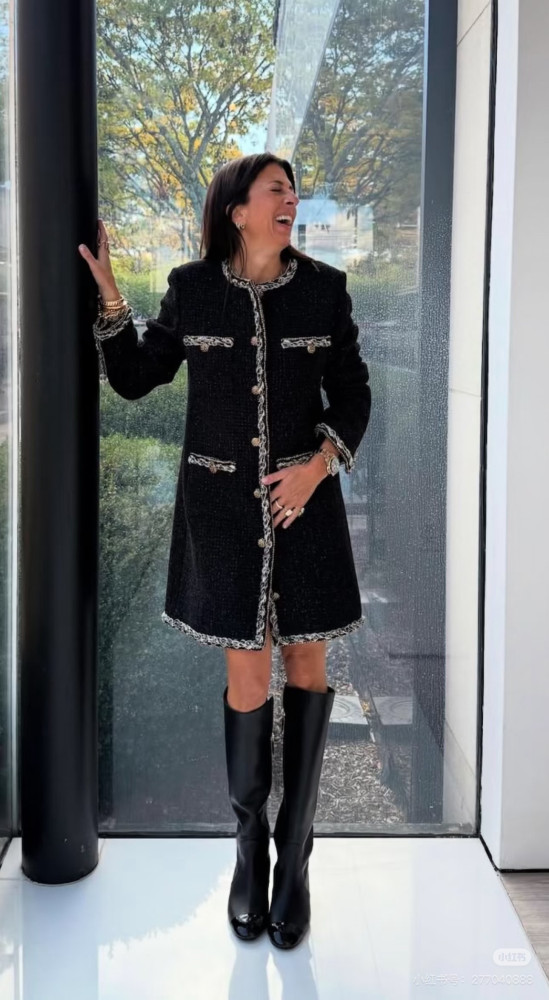 NIGO Chanel Four-pocket Long Coat in Fine Shiny Tweed #nigo334124