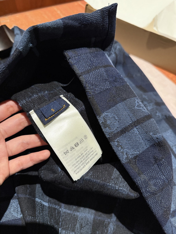 NIGO Louis Vuitton Monogram Tartan Denim Overshirt #nigo334103