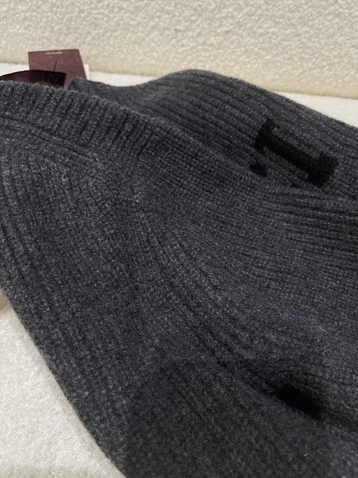 NIGO Gucci Wool Cashmere Rib Knit Sweater in Dark Grey and Black #nigo332663