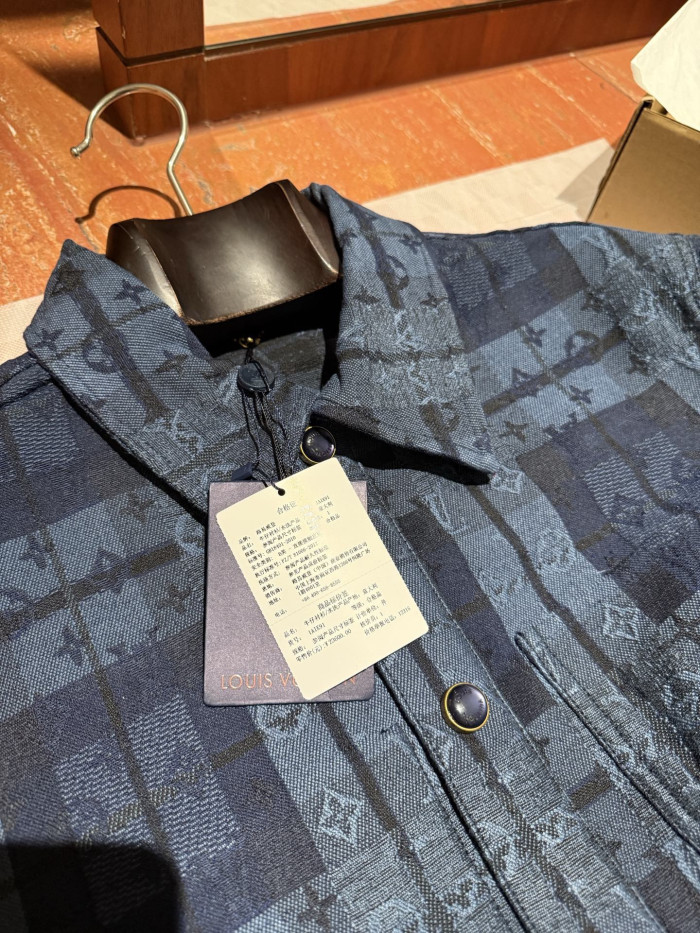 NIGO Louis Vuitton Monogram Tartan Denim Overshirt #nigo334103