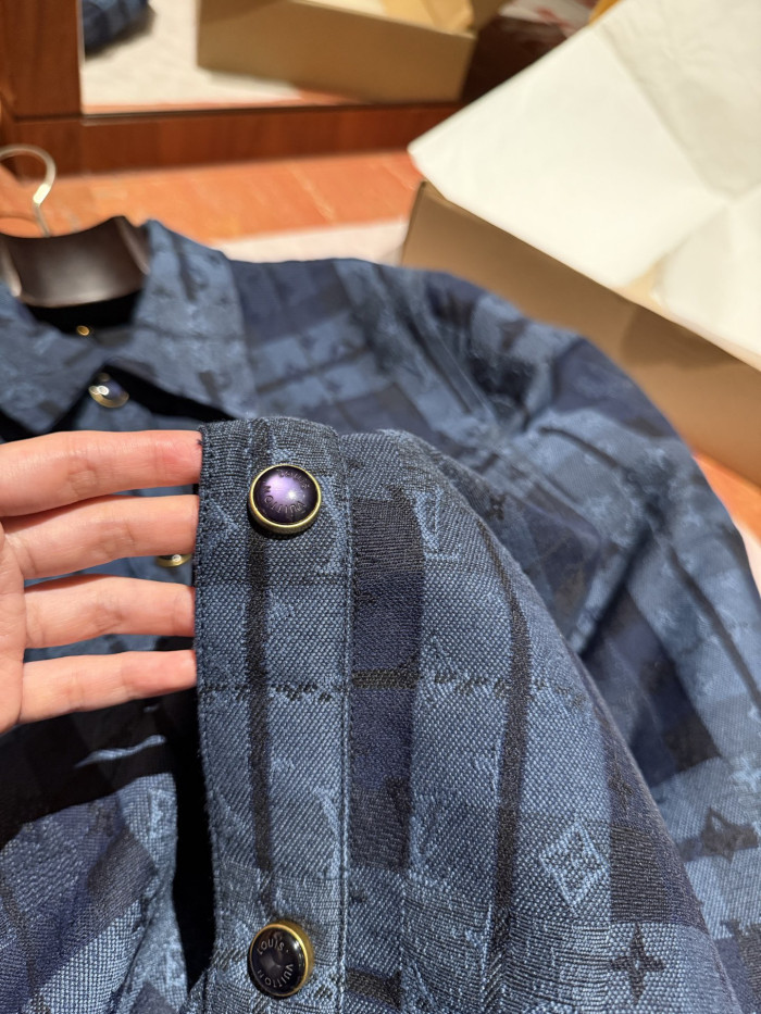 NIGO Louis Vuitton Monogram Tartan Denim Overshirt #nigo334103