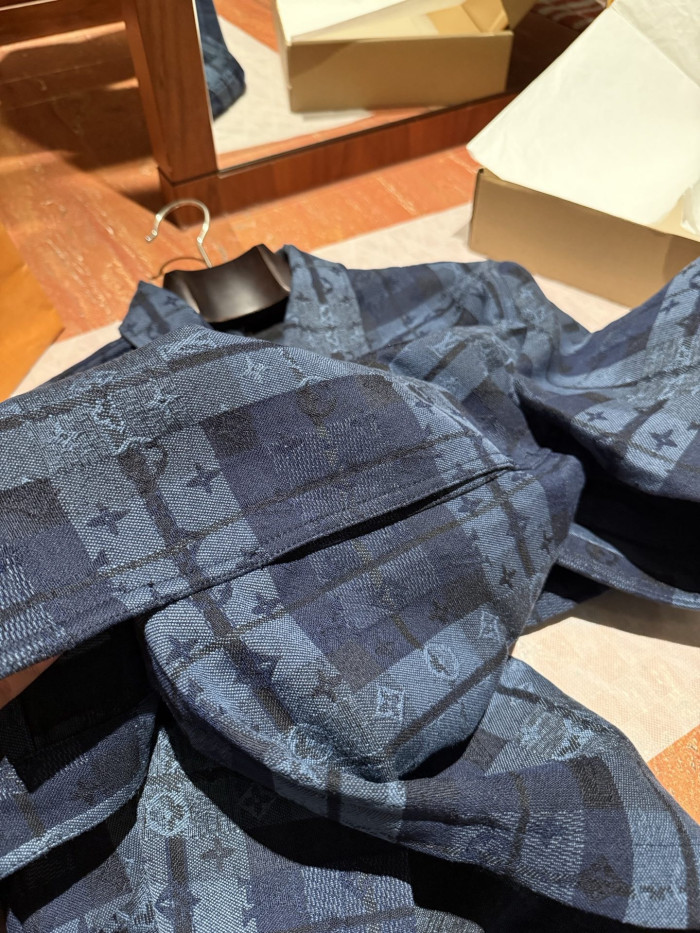 NIGO Louis Vuitton Monogram Tartan Denim Overshirt #nigo334103