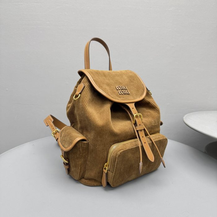NIGO MiuMiu Large Cinnamon Corduroy Backpack #nigo334155