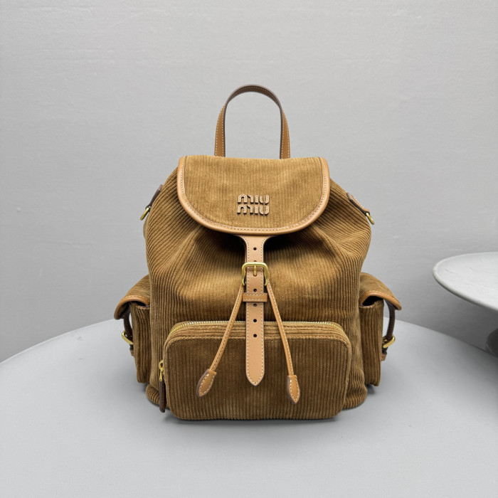 NIGO MiuMiu Large Cinnamon Corduroy Backpack #nigo334155
