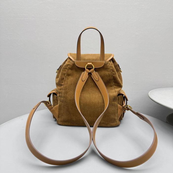 NIGO MiuMiu Large Cinnamon Corduroy Backpack #nigo334155