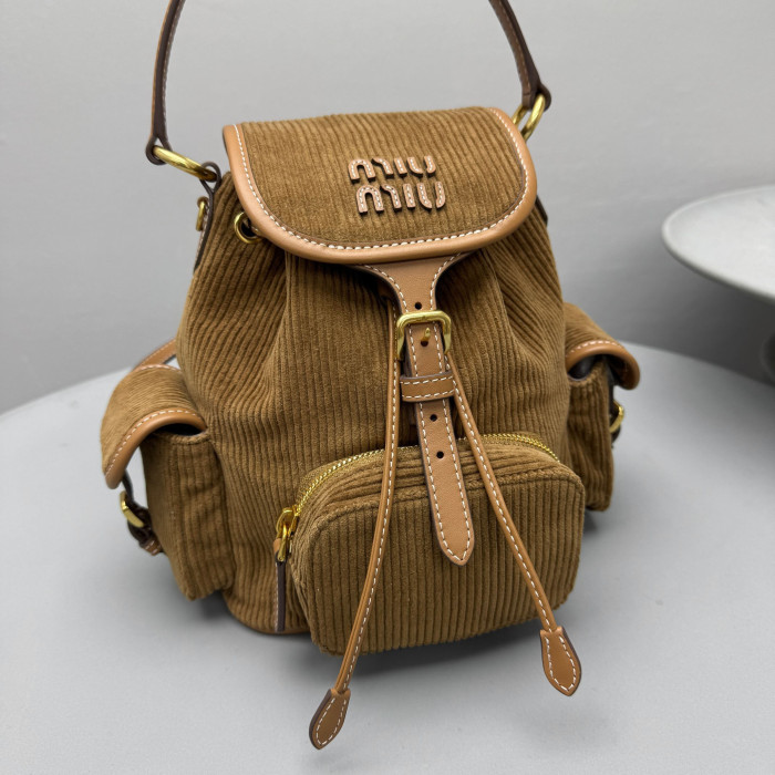 NIGO MiuMiu Small Cinnamon Corduroy Backpack #nigo334156