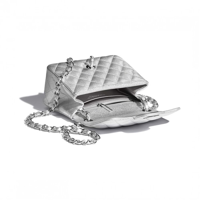 NIGO Chanel Classic Flap CF Lambskin Chain Bag Shoulder Bag Women's Silver #nigo334148