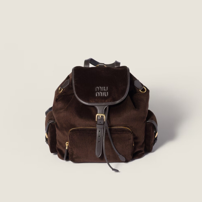 NIGO MiuMiu Large Cinnamon Corduroy Backpack #nigo334155