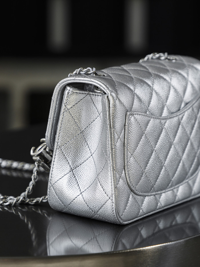 NIGO Chanel Classic Flap CF Lambskin Chain Bag Shoulder Bag Women's Silver #nigo334148