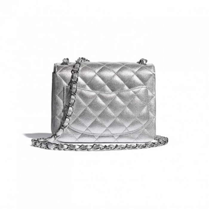 NIGO Chanel Classic Flap CF Lambskin Chain Bag Shoulder Bag Women's Silver #nigo334148
