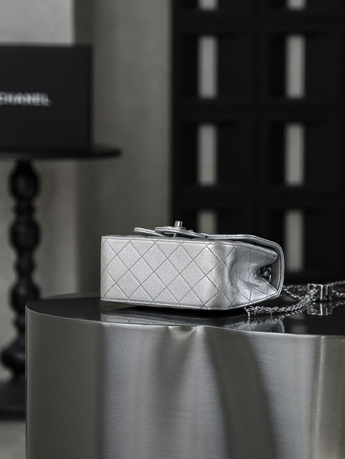 NIGO Chanel Classic Flap CF Lambskin Chain Bag Shoulder Bag Women's Silver #nigo334148