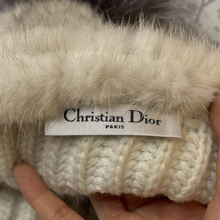 NIGO Dior Mink Knitted Patchwork Fur Ball Fur Hat #nigo334275