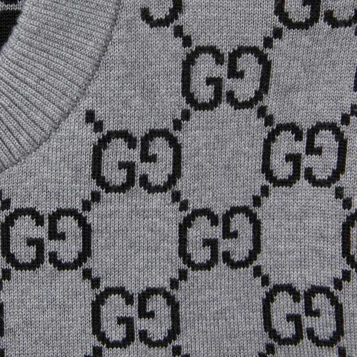 NIGO GUCCI Reversible GG Wool Jacquard Top Grey Black #nigo334215