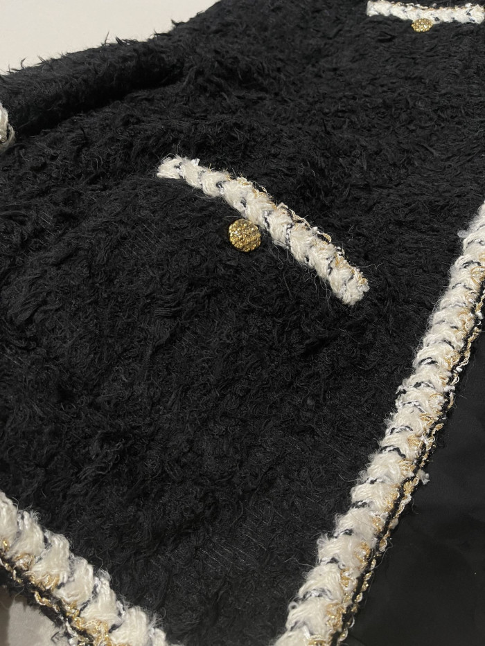 NIGO Chanel Cape Wool Tweed Black Ecru #nigo334181