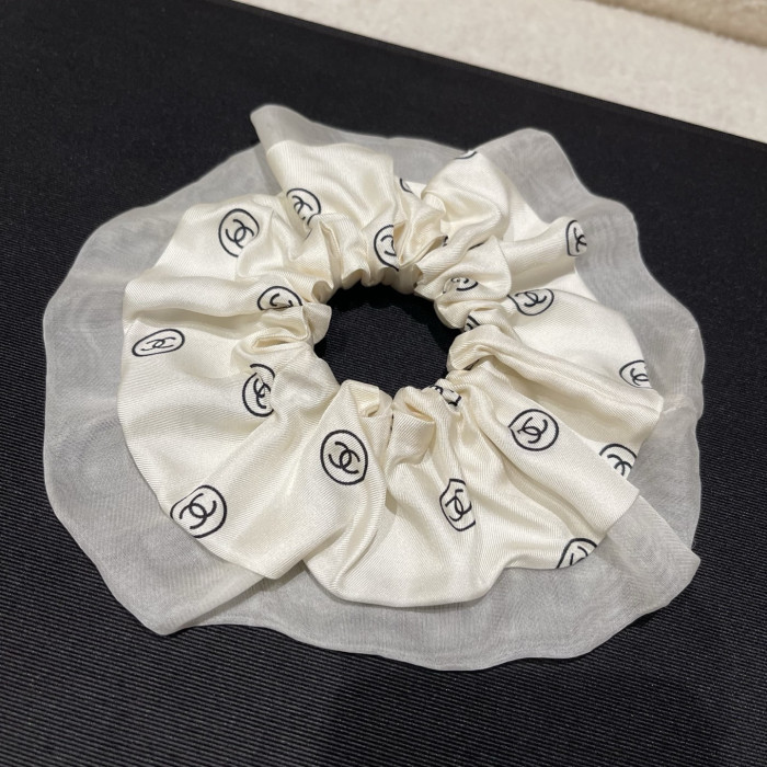 NIGO Chanel Hair Accessory Silk Twill White Black #nigo334195