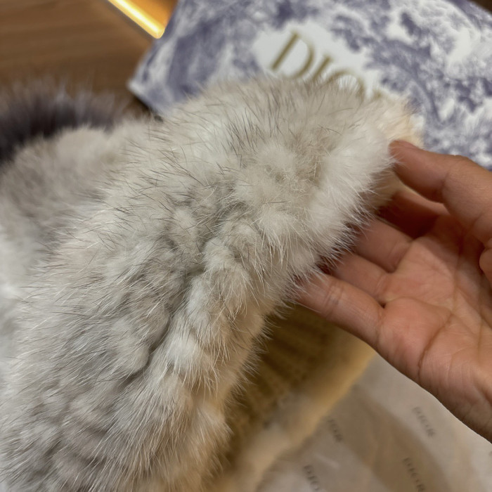 NIGO Dior Mink Knitted Patchwork Fur Ball Fur Hat #nigo334275