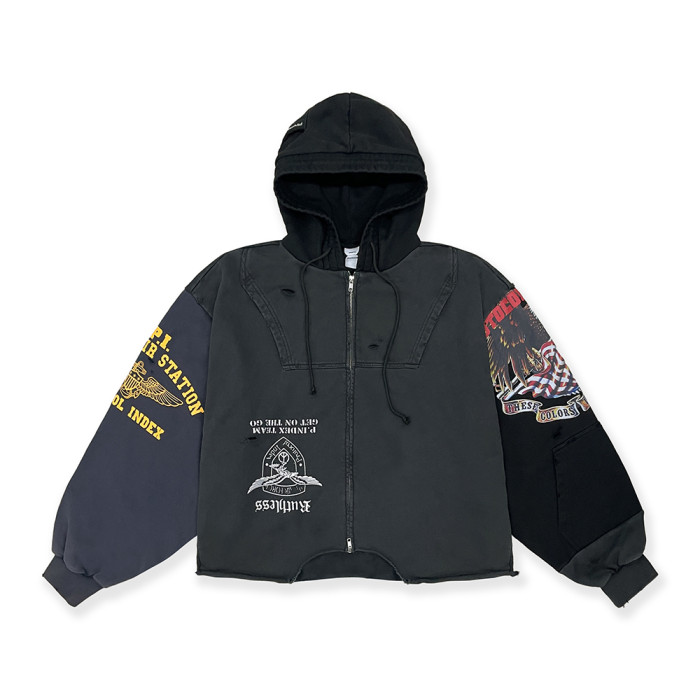 NIGO Protocol Index Upside Down Zip Hoodie Black #nigo334250