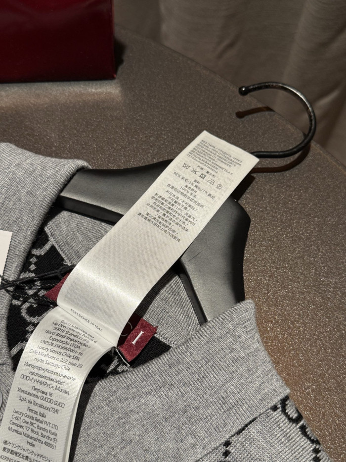 NIGO Gucci GG Wool Jacquard Polo Dress Grey Black #nigo334214