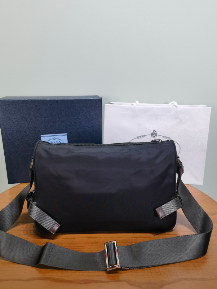 NIGO PRADA Black Prada Speedrock Re-nylon Leather Shoulder Bag #nigo334216