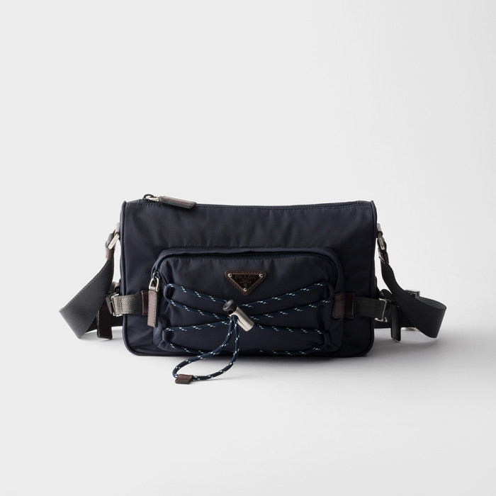 NIGO PRADA Black Prada Speedrock Re-nylon Leather Shoulder Bag #nigo334216