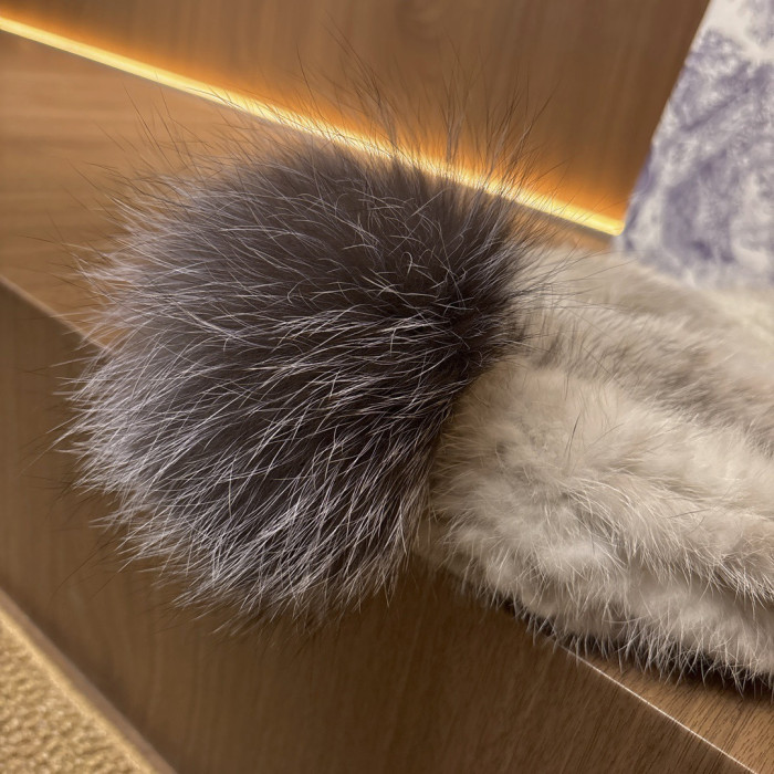 NIGO Dior Mink Knitted Patchwork Fur Ball Fur Hat #nigo334275