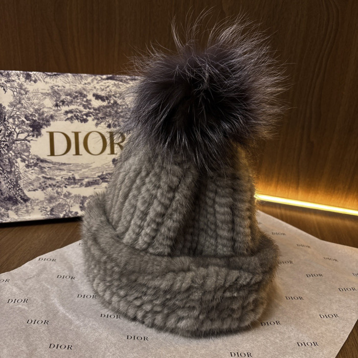NIGO Dior Mink Knitted Patchwork Fur Ball Fur Hat #nigo334275