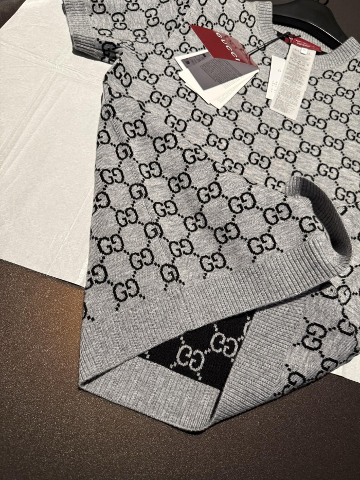 NIGO GUCCI Reversible GG Wool Jacquard Top Grey Black #nigo334215