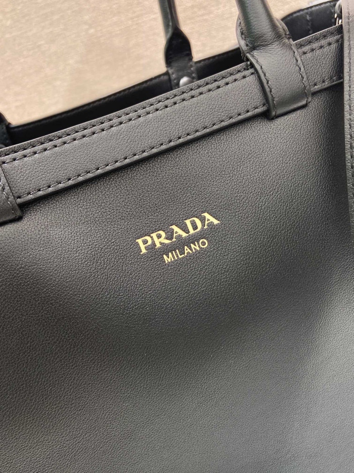 NIGO PRADA Black Prada Buckle Leather Bag With Belt #nigo334235