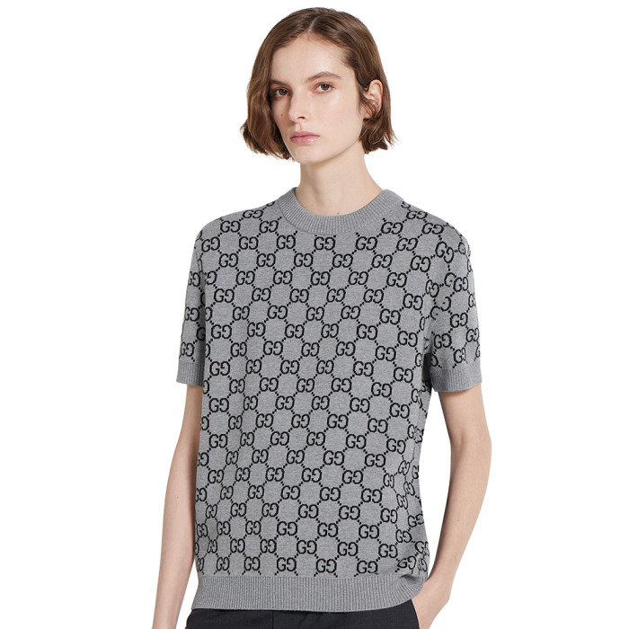 NIGO GUCCI Reversible GG Wool Jacquard Top Grey Black #nigo334215