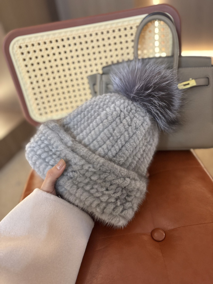 NIGO Dior Mink Knitted Patchwork Fur Ball Fur Hat #nigo334275