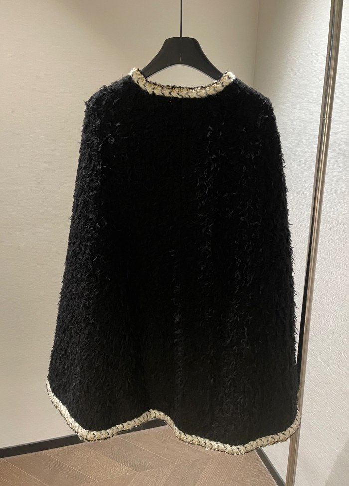 NIGO Chanel Cape Wool Tweed Black Ecru #nigo334181