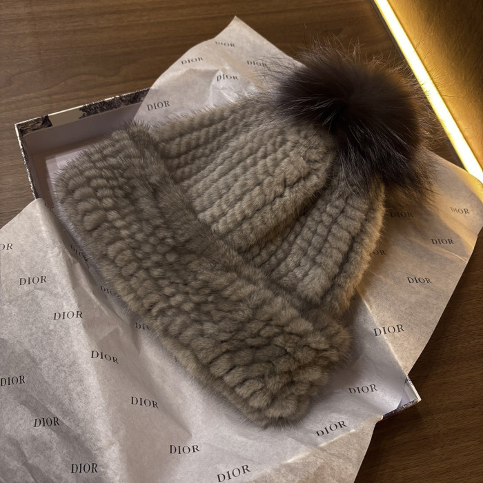 NIGO Dior Mink Knitted Patchwork Fur Ball Fur Hat #nigo334275