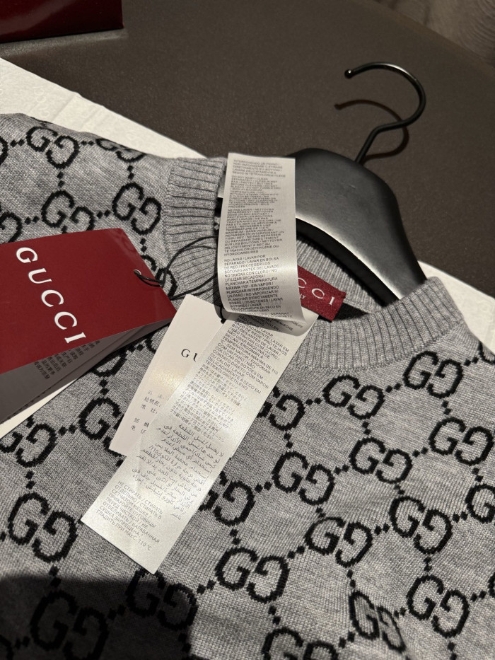 NIGO GUCCI Reversible GG Wool Jacquard Top Grey Black #nigo334215