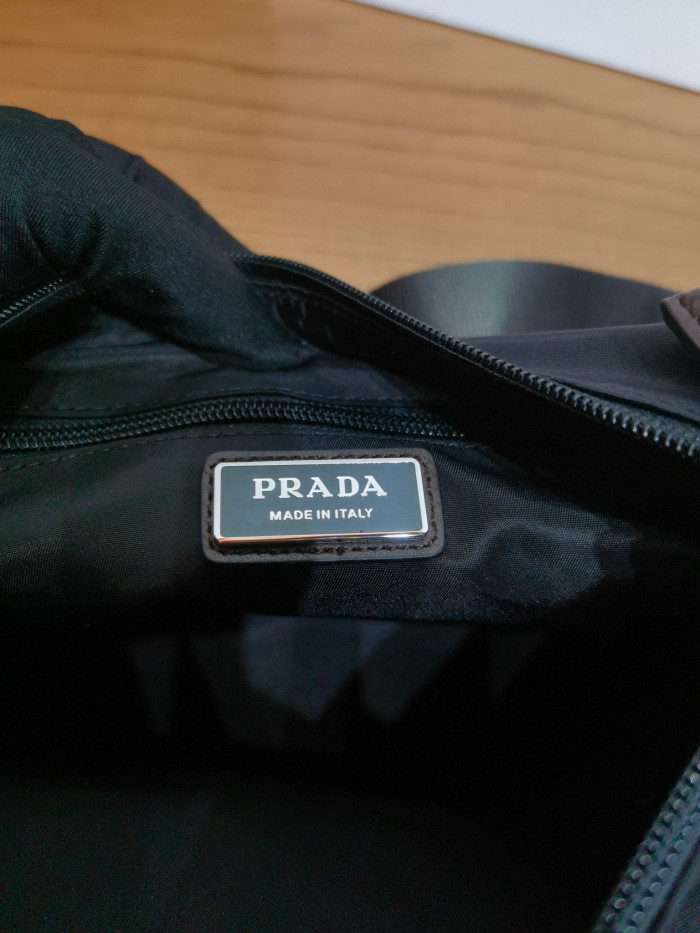 NIGO PRADA Black Prada Speedrock Re-nylon Leather Shoulder Bag #nigo334216