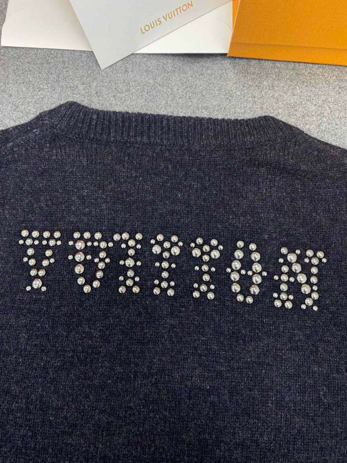 NIGO Louis Vuitton Embellished Long Sleeved Merino Wool Crewneck #nigo289751