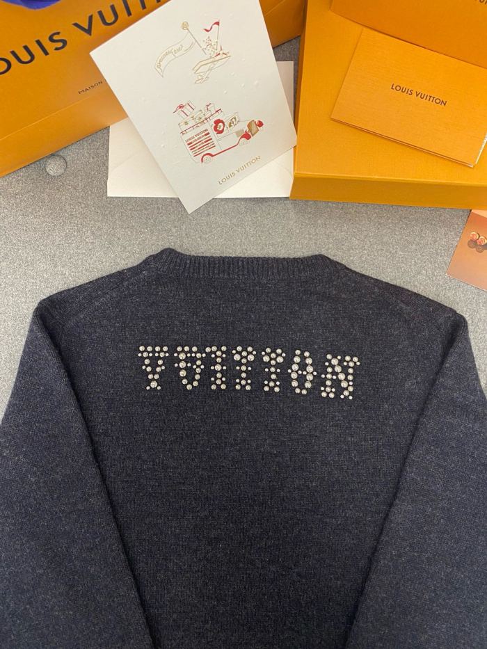 NIGO Louis Vuitton Embellished Long Sleeved Merino Wool Crewneck #nigo289751