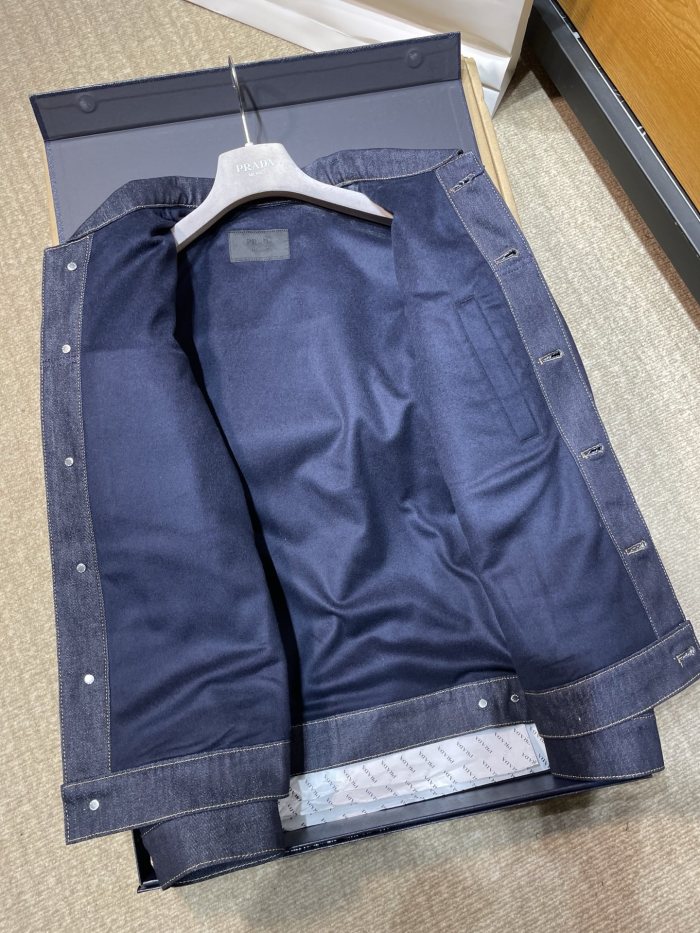 NIGO PRADA Navy Denim And Suede Blouson Jacket #nigo334279