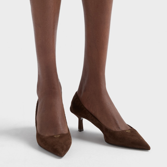 NIGO PRADA Cocoa Brown Suede Pumps #nigo334368