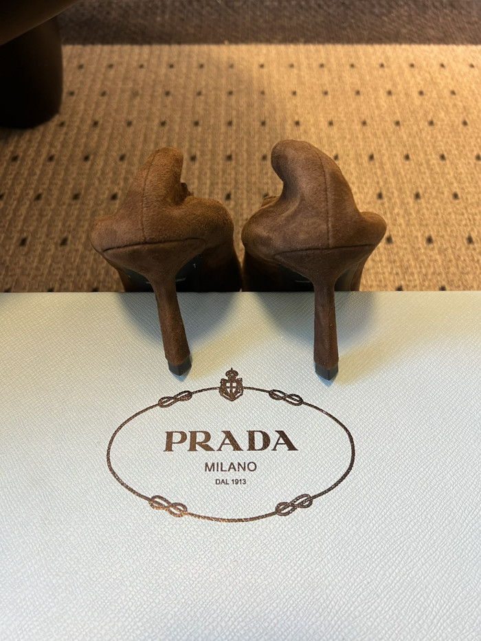 NIGO PRADA Cocoa Brown Suede Pumps #nigo334368