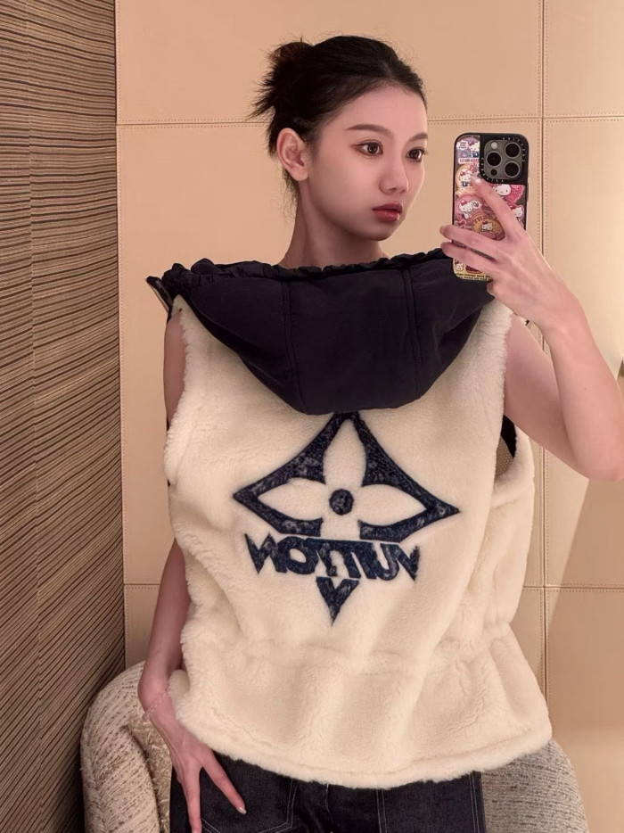NIGO Louis Vuitton Ski Plush Hooded Vest #nigo334345