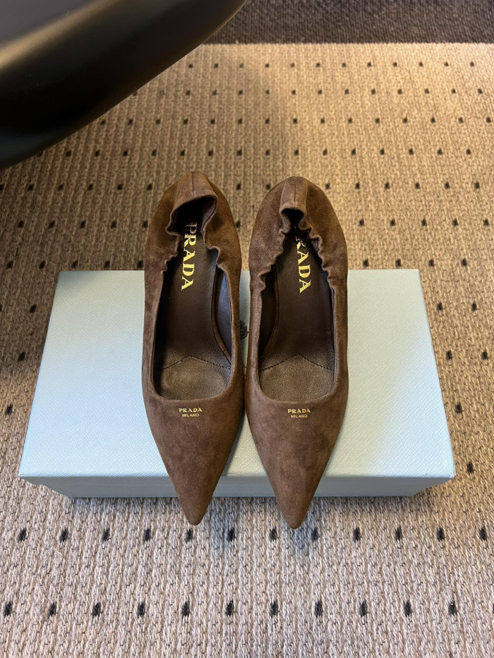 NIGO PRADA Cocoa Brown Suede Pumps #nigo334368