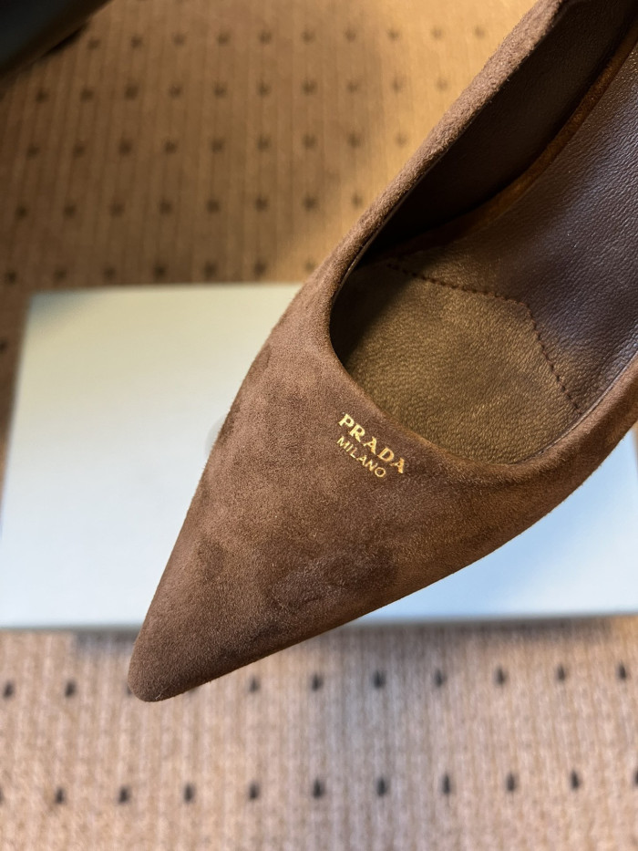 NIGO PRADA Cocoa Brown Suede Pumps #nigo334368