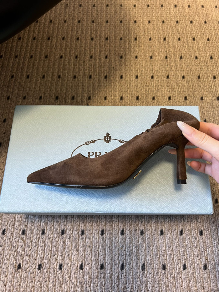 NIGO PRADA Cocoa Brown Suede Pumps #nigo334368