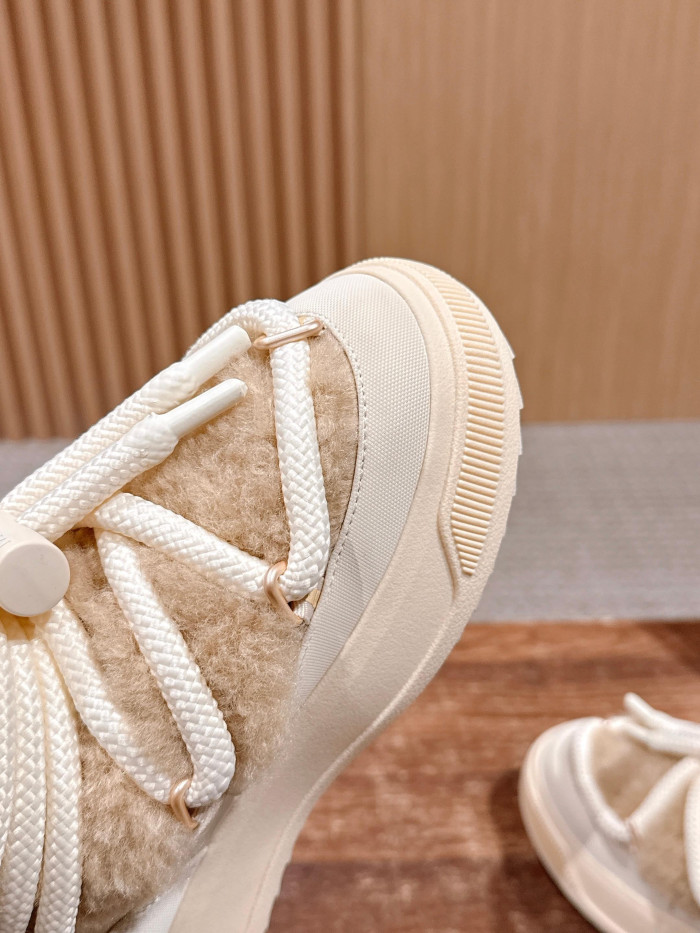 NIGO Moncler Light Beige Moncler Altive Mid Teddy Snow Boots #nigo334369