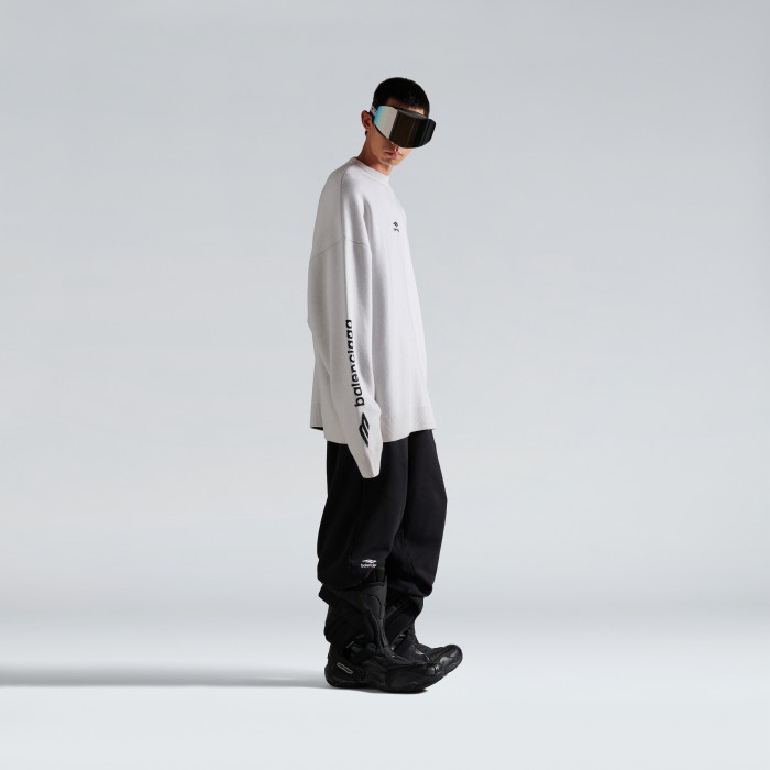 NIGO Balenciaga Men's 3B Sports Icon Ski Crewneck in White Black #nigo334344